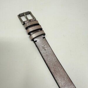 Frye Womens Metallic Rose Gold Triple Keeper Leather Belt Silver Hardware